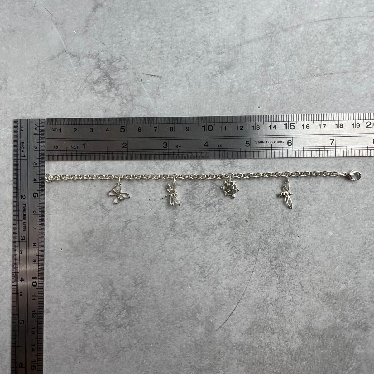 ティファニー 希少 4チャーム ブレスレット 蝶 トンボ 亀 蜂 P75fe 