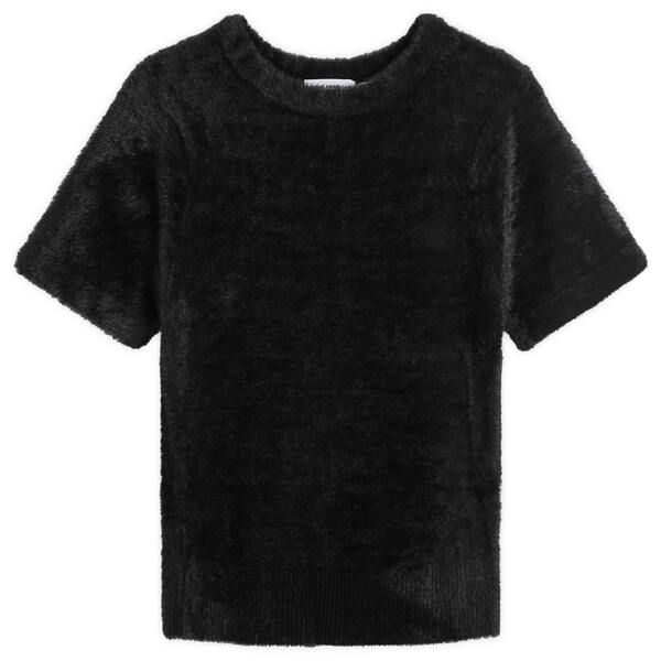 グッドアメリカン レディース トップス Tシャツ Good American Fuzzy Baby Tee Black ブラック