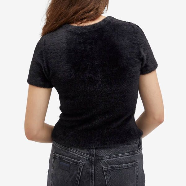  グッドアメリカン レディース トップス Tシャツ Good American Fuzzy Baby Tee Black ブラック フィッシングベスト サングラス Tシャツ ウェア