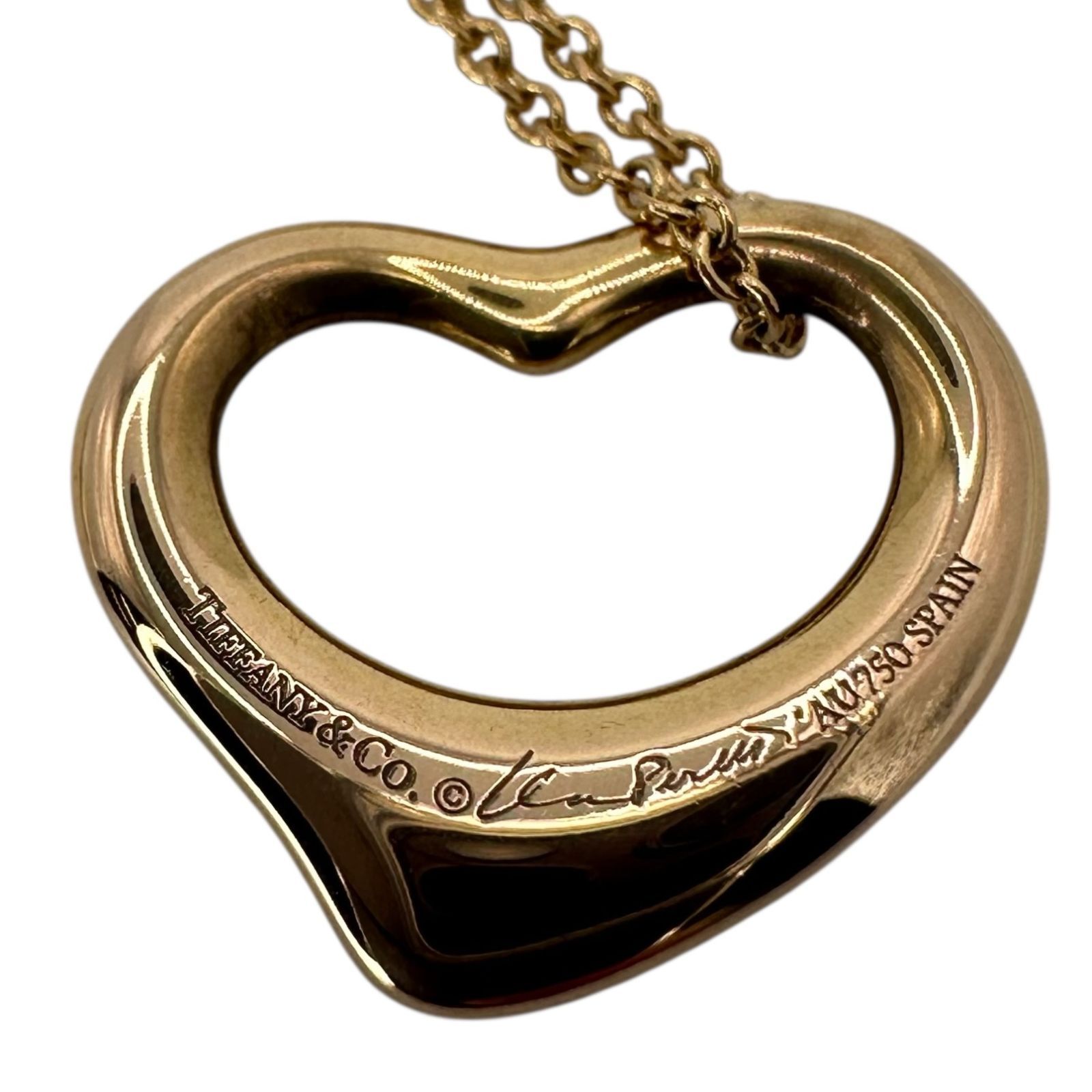 Tiffany&Co.】 ティファニー ダブル オープンハート ネックレス Au750