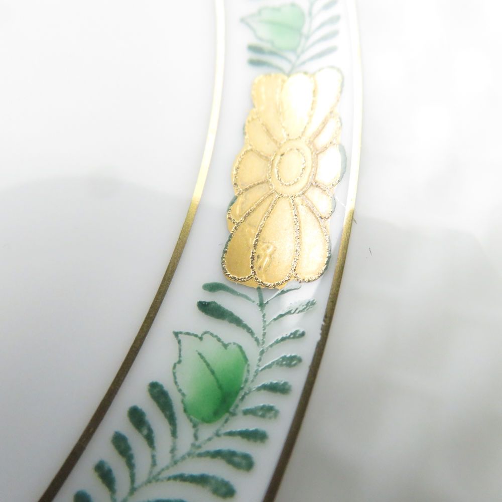 美品 Herend ヘレンド アポニーグリーン AV 中皿 2枚 ペア 19cm