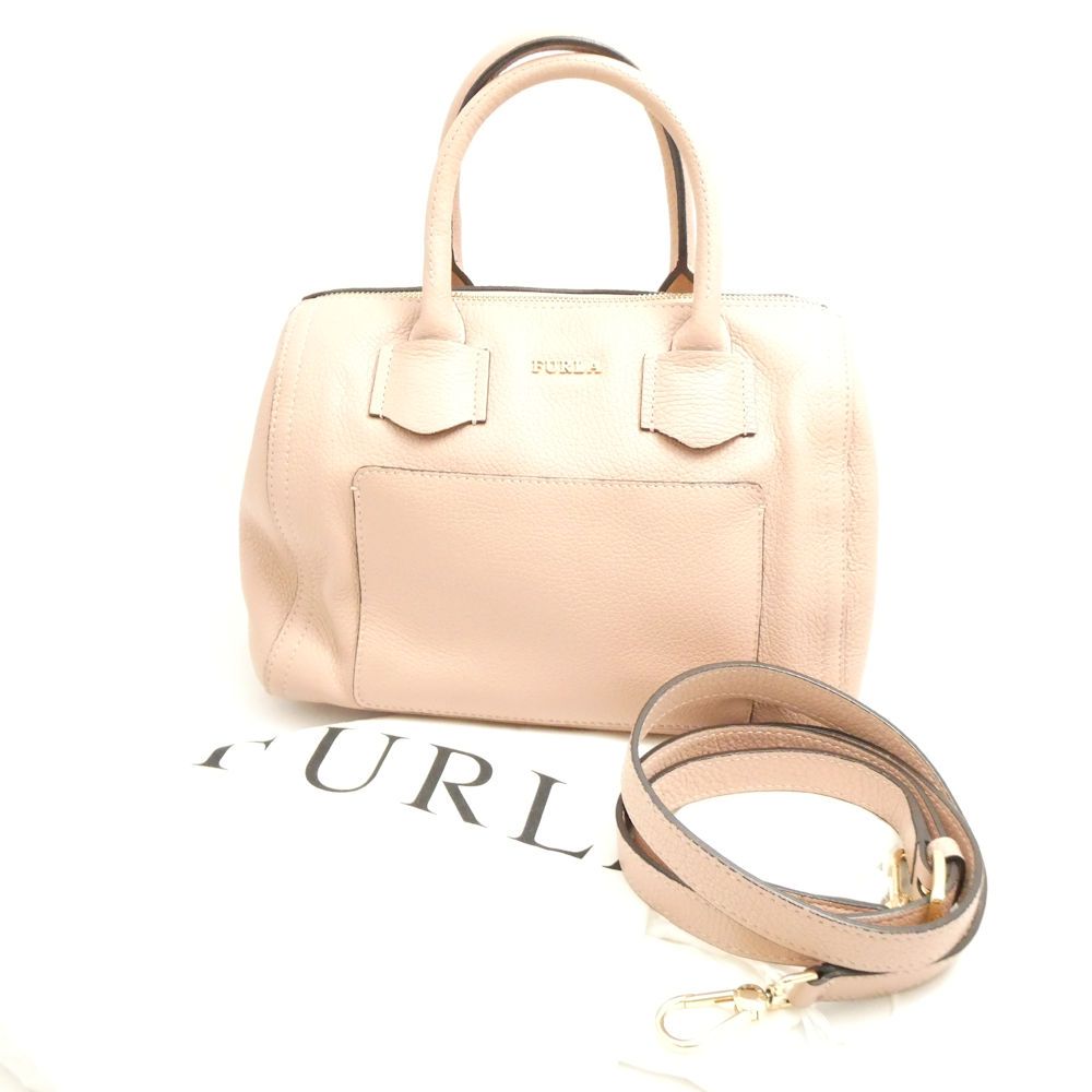 美品 FURLA フルラ アルバ サッチェル S ミニボストンバッグ 