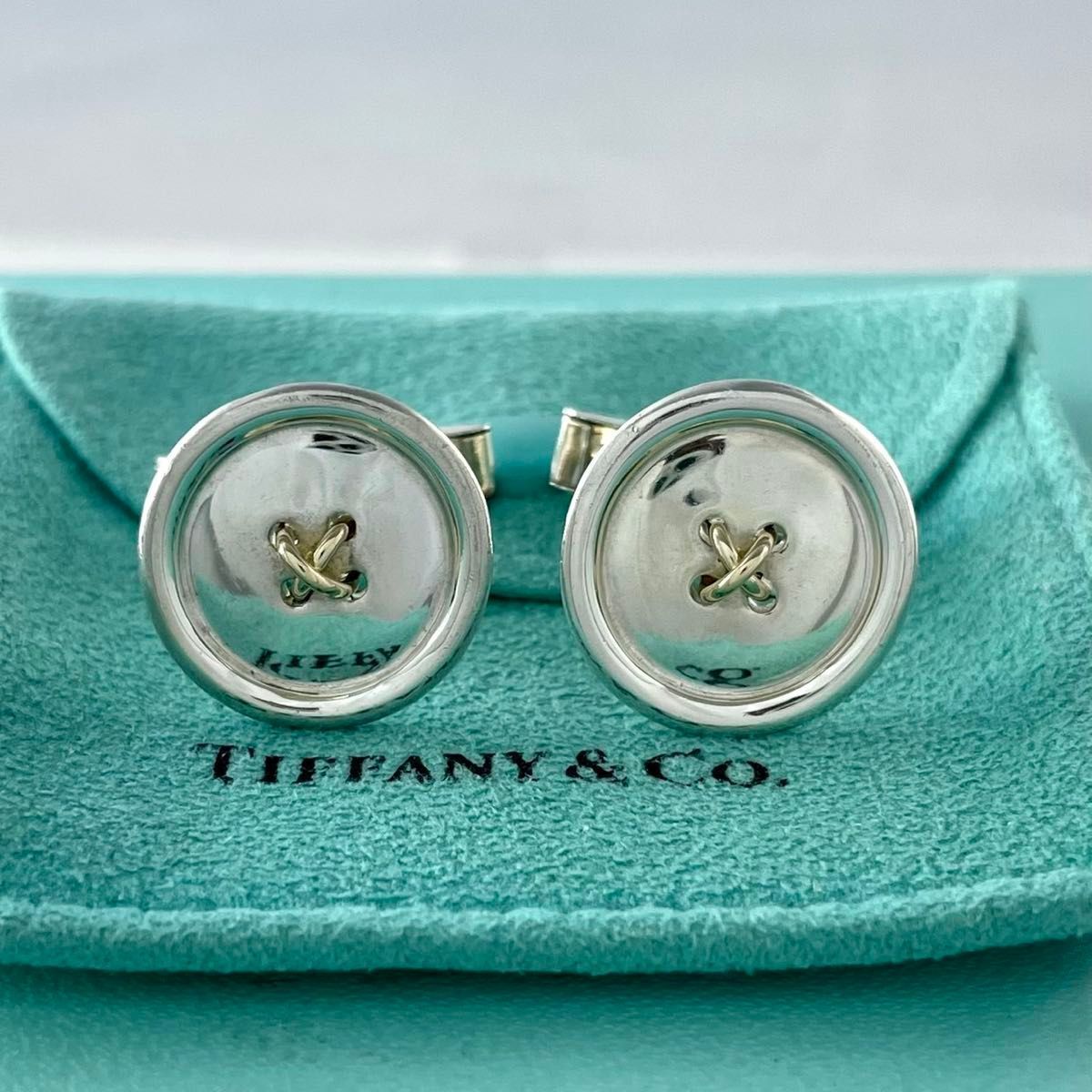 ティファニー ボタン カフス 14KT スターリングシルバー XW21fe - メルカリ