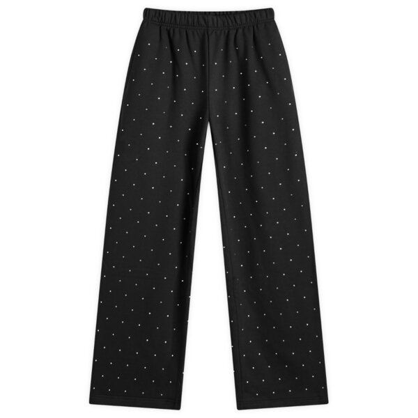 グッドアメリカン レディース ボトムス カジュアルパンツ ワイドレッグ スウェットパンツ Good American Crystal Wide Leg Sweatpants Black ブラック