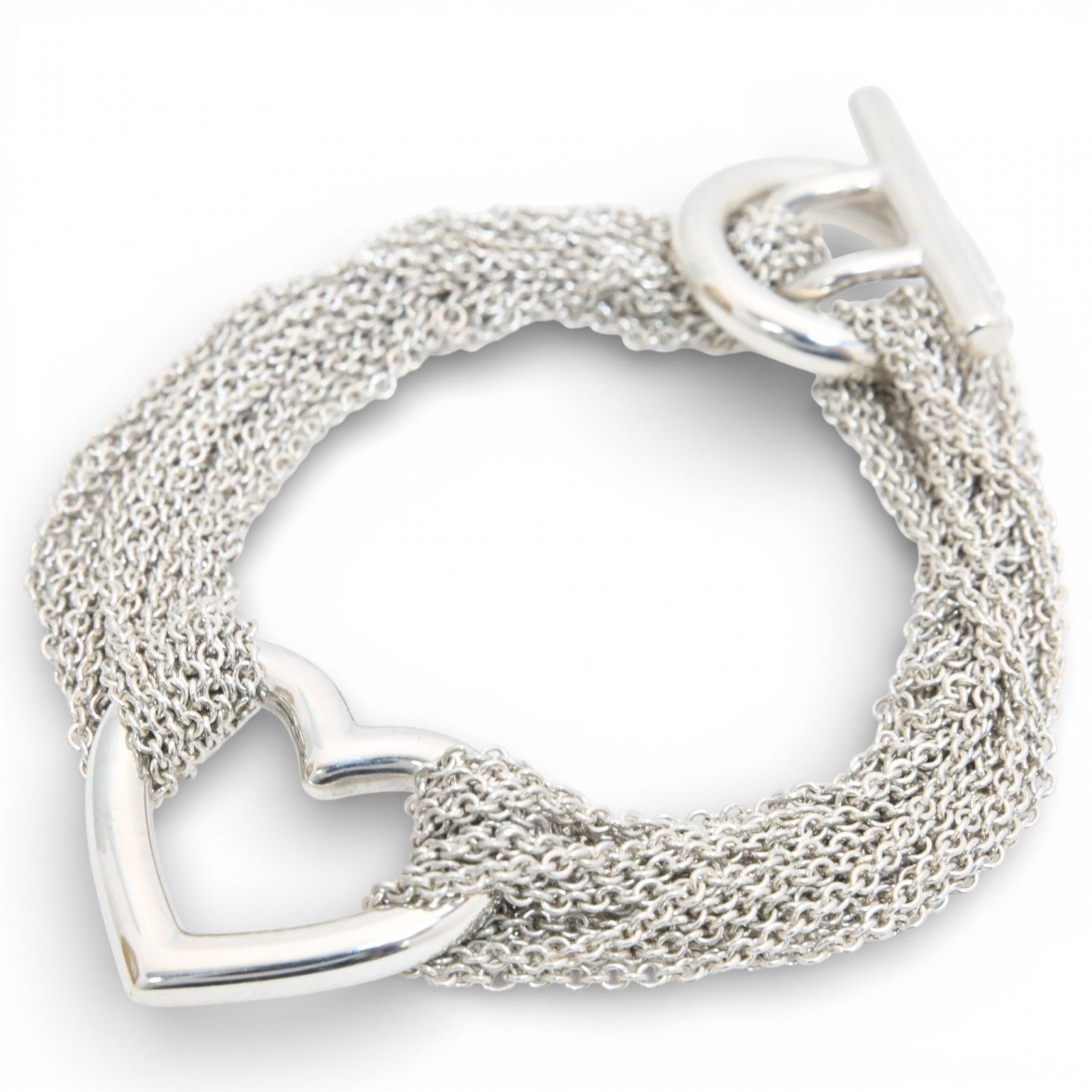 ティファニー オープンハート トグル ブレスレット 10連 Aランク ti 3535 gg