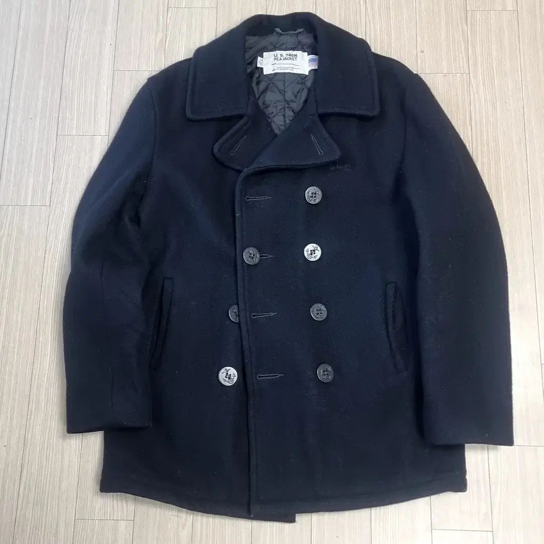 schott ショート ピーコート ブラック ダブル ボタン (44) - メルカリ