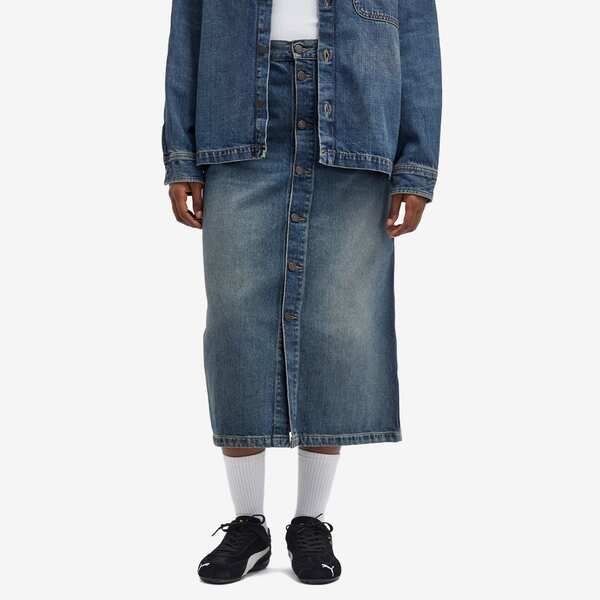 カーハート レディース ボトムスカート ミディ デニム Carhartt WIP Marvin Midi Denim Skirt Blue Worn Wash ブルー
