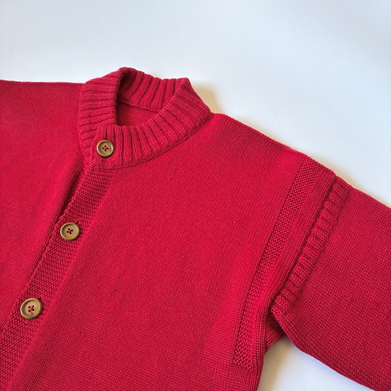 新品　英国製　LE TRICOTEUR / ガンジーカーディガン 38 Le Tricoteur / ガンジーセーター クルーネック カーディガン イギリス