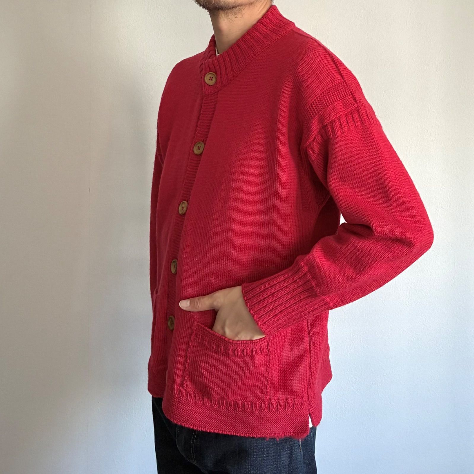 Le Tricoteur / ガンジーセーター クルーネック カーディガン イギリス