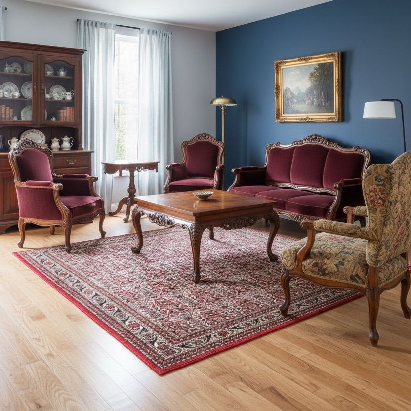 ペルシャ絨毯 アバデ産 本物 手織り オールド絨毯トライバルラグ