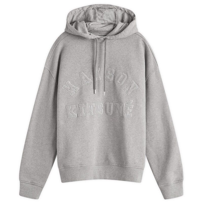 メゾンキツネ メンズ アウター パーカー スウェット Maison Kitsune Varsity Oversize Hoodie Medium Grey Melange グレー