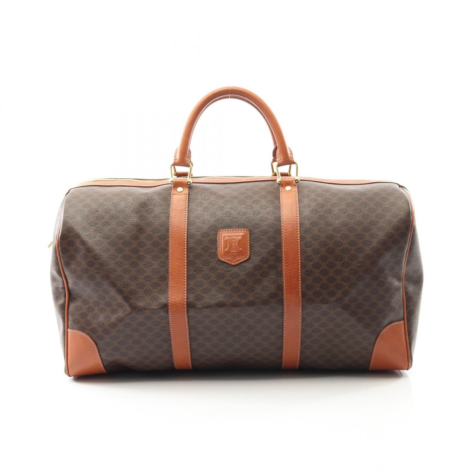 セリーヌ CELINE ボストンバッグ マカダム ブラウン PVCコーティング