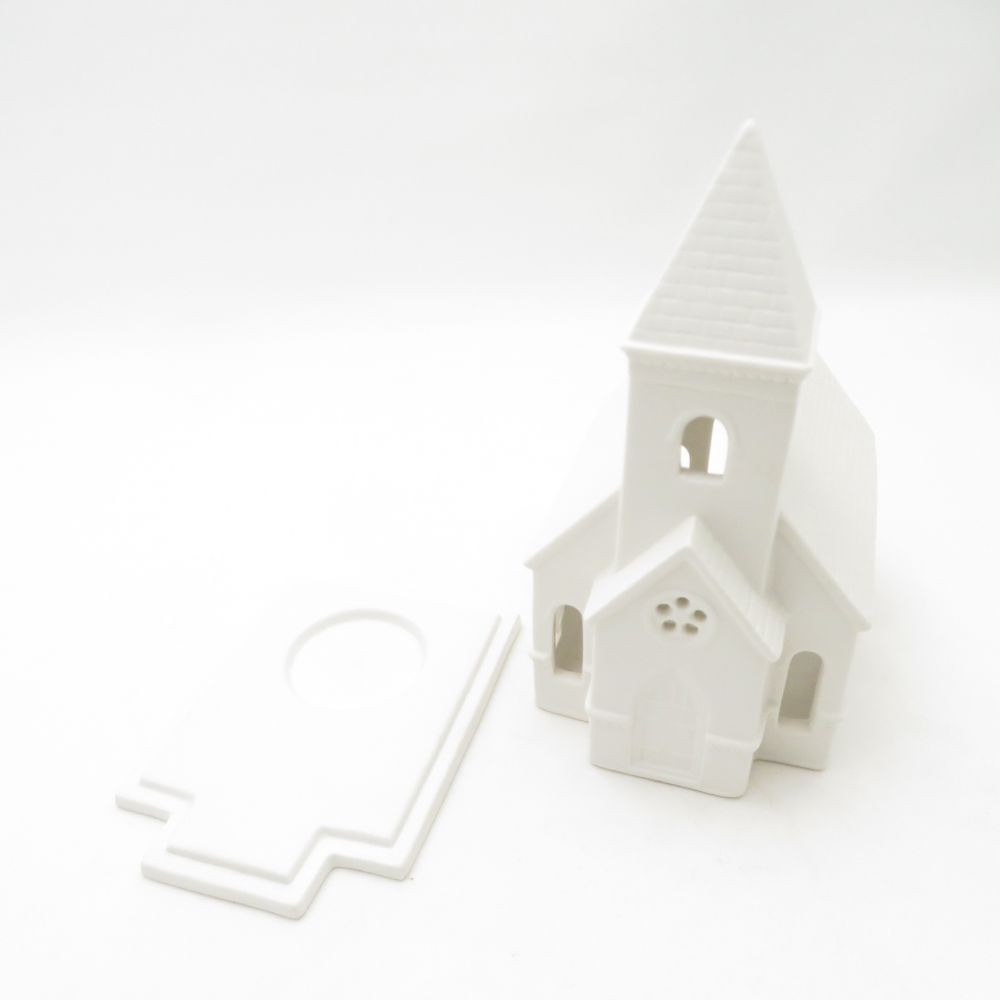 美品 WEDGWOOD ウェッジウッド CHRISTMAS TEA LIGHT CHURCH ティー