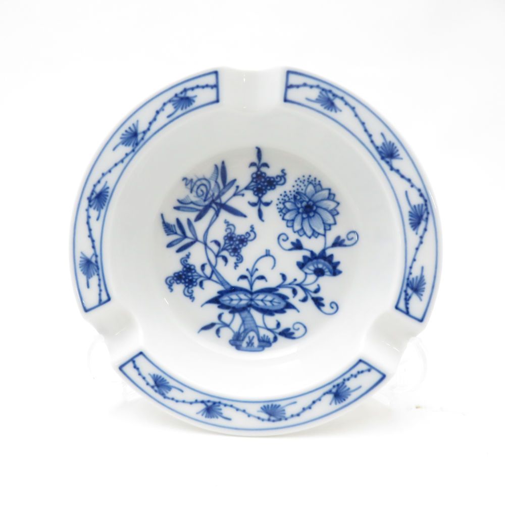 未使用 MEISSEN マイセン ブルーオニオン 灰皿 アッシュトレイ 小皿 