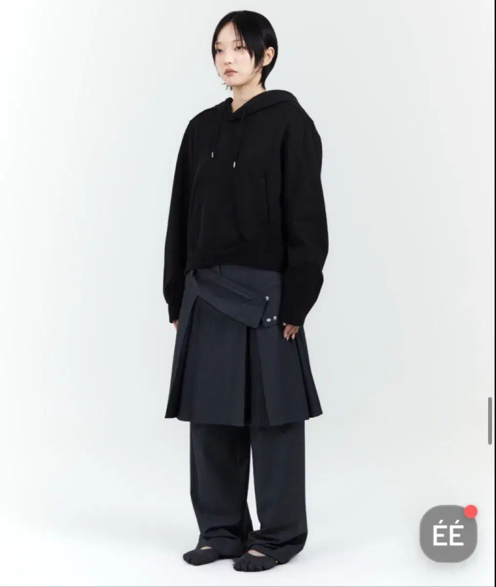 ee NOUVMAREE ベルト レイヤード スカート パンツ チャコール M