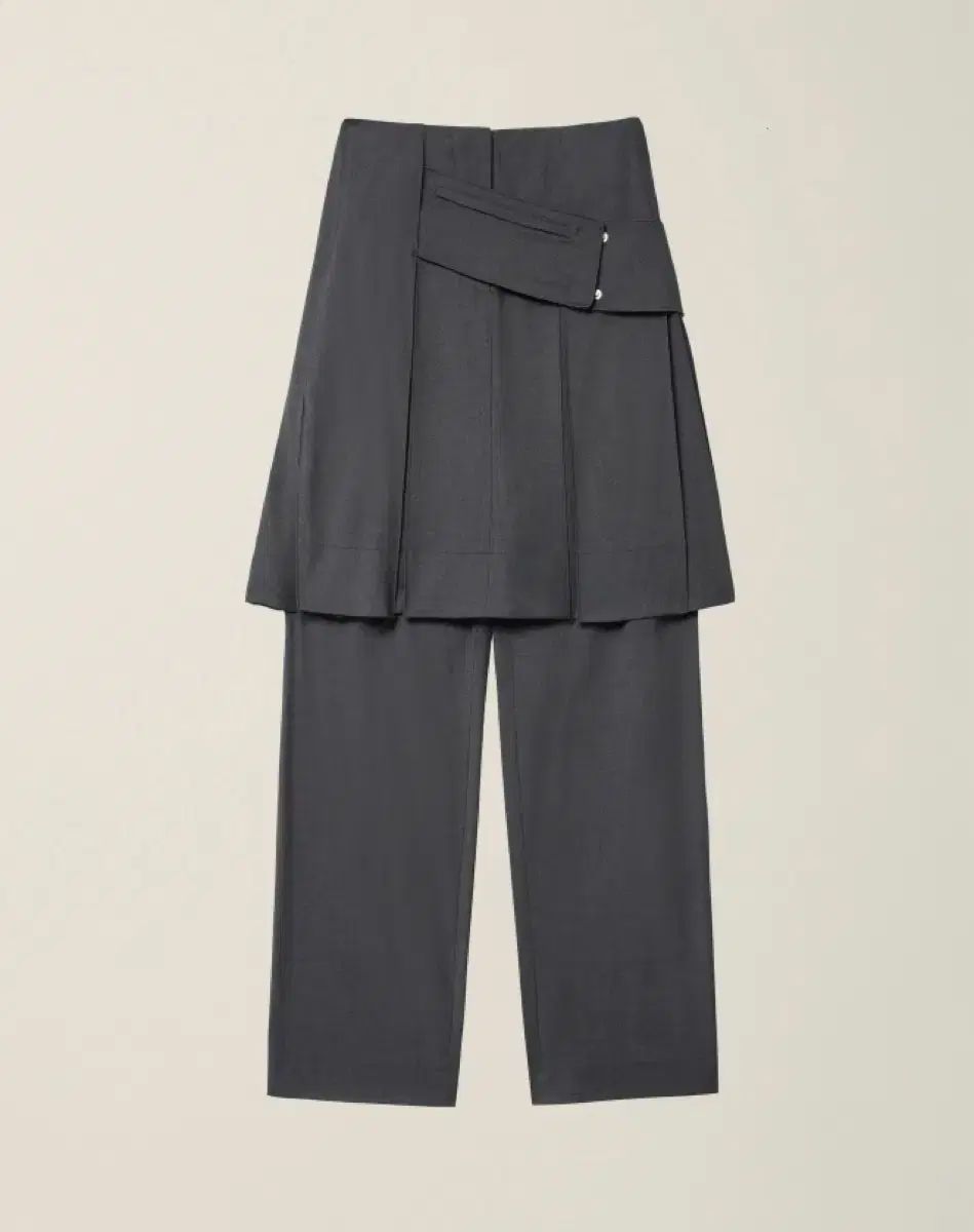 ee NOUVMAREE ベルト レイヤード スカート パンツ チャコール M