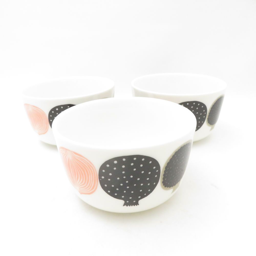 美品 marimekko マリメッコ KOMPOTTI コンポッティ ボウル 3点 セット 9cm 小鉢 深皿 北欧 フィンランド SC9924A1 美品 marimekko マリメッコ KOMPOTTI コンポッティ ボウル 3点 セット