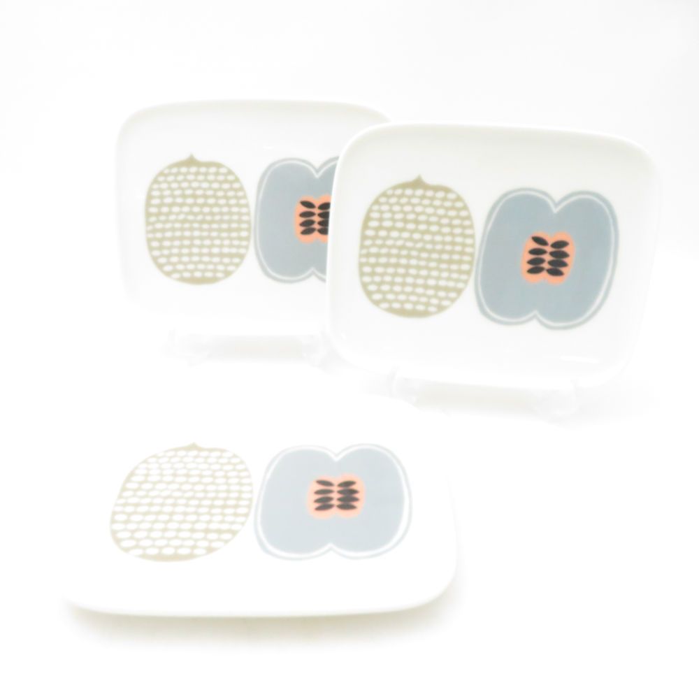 美品 marimekko マリメッコ KOMPOTTI コンポッティ スクエアプレート 3