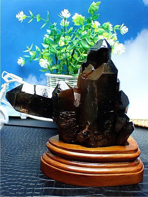 1220 gAAA級 魔除け 天然モリオン黒水晶原石YT 6 C 177 06 B