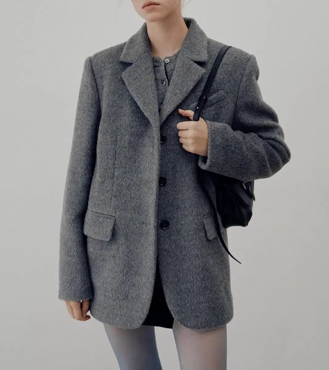 RAIVE アルパカ ヘアリー グレー ジャケット 01 S サイズ