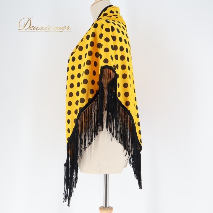 フラメンコ 衣装 シージョ ピキージョ 水玉 ドット フレコ フリンジ 黒
