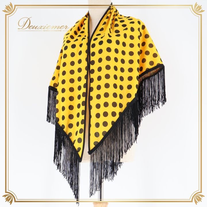 フラメンコ 衣装 シージョ ピキージョ 水玉 ドット フレコ フリンジ 黒