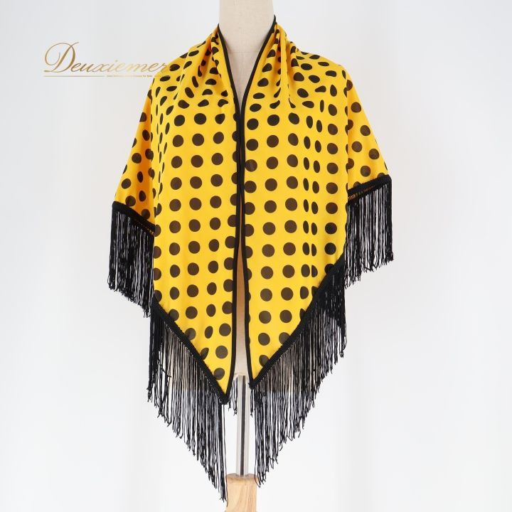 フラメンコ 衣装 シージョ ピキージョ 水玉 ドット フレコ フリンジ 黒