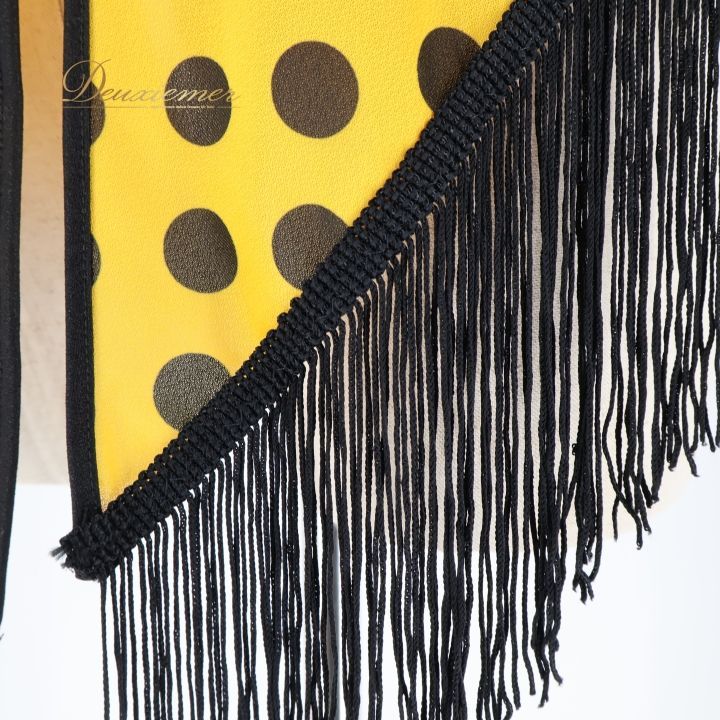 フラメンコ 衣装 シージョ ピキージョ 水玉 ドット フレコ フリンジ 黒