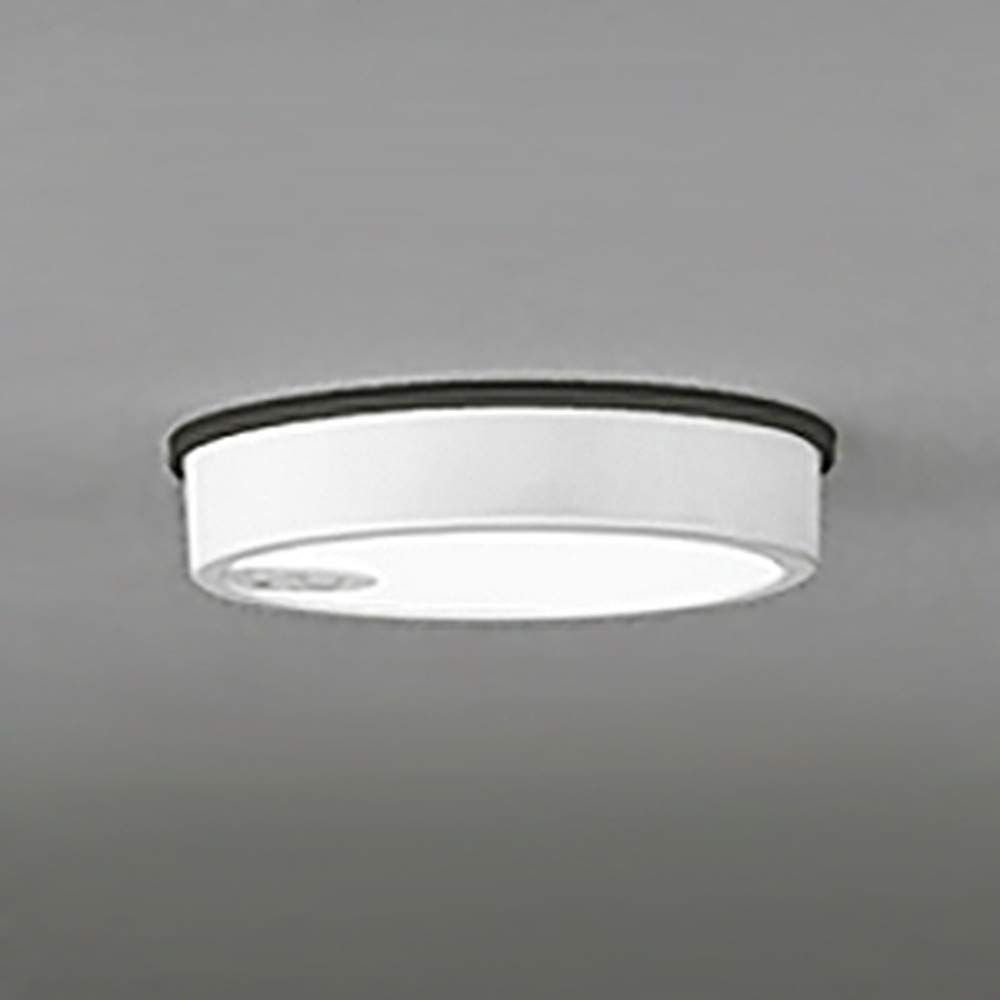 オーデリック LEDシーリングダウンライト 防雨型 軒下取付 白熱灯100 W相当 昼白色 人感センサ付 オフホワイト