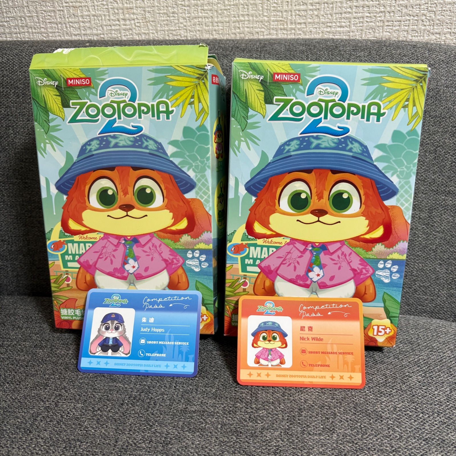 2点セット ニック ジュディ MINISO マスコット ぬいぐるみキーホルダー