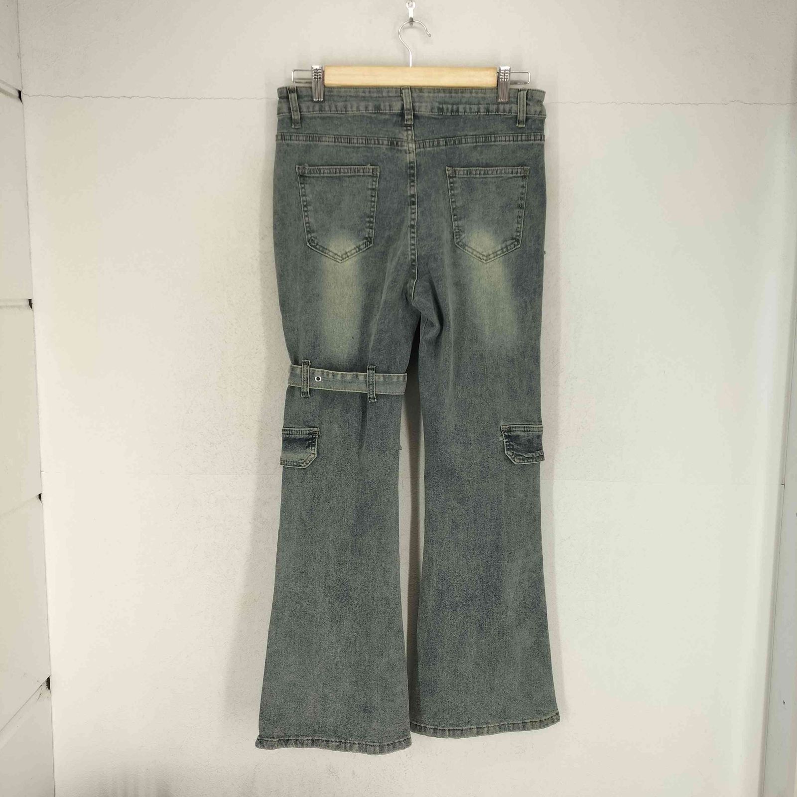 ユーズドフルギ USED古着 Y2K フレアカーゴデニムパンツ レディース XL