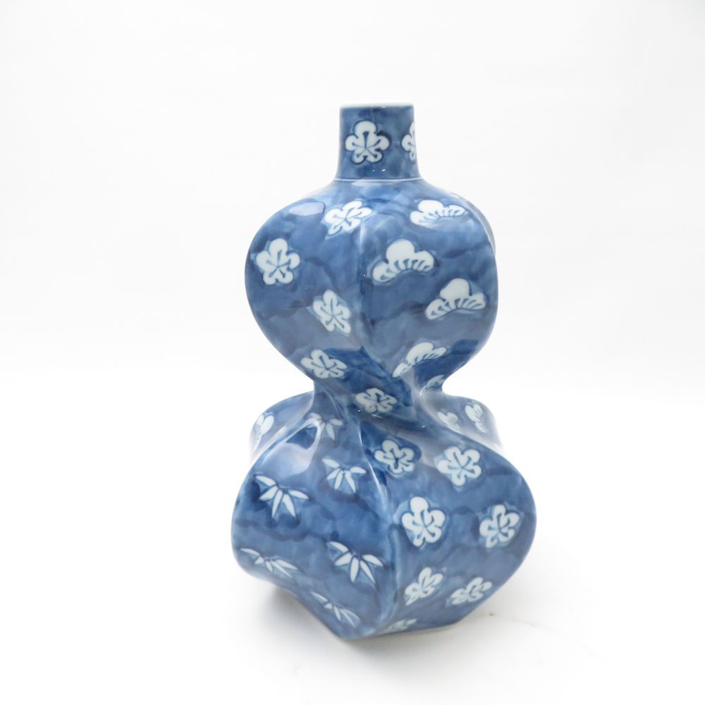 美品 源右衛門窯 福寿 捻りひょうたん 花瓶 花びん 花器 花入れ SC9661G1 美品 源右衛門窯 福寿 捻りひょうたん 花瓶 花びん 花器 花入れ
