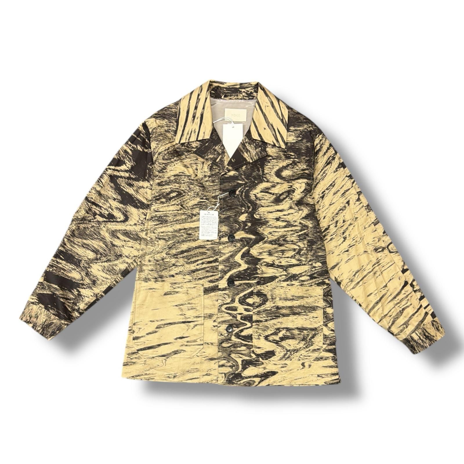 参考上代71500円 ♥ YOKE 25 SS PHOTO PRINTED FINX COTTON WASHER CAR JACKET コットンギャバジンカージャケット カーコート ヨーク 2 5189 M