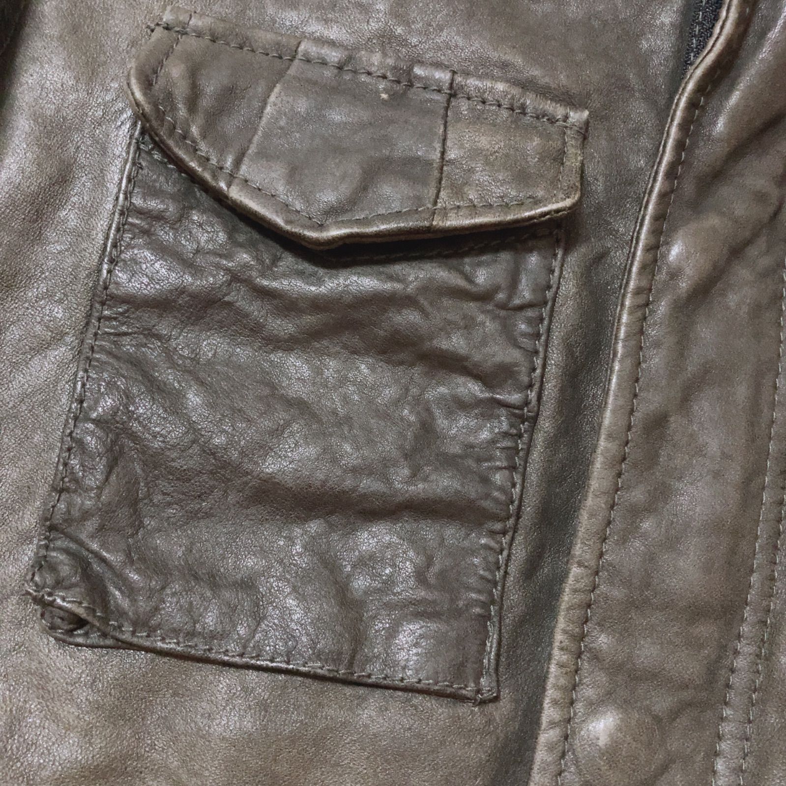 z1710 nano universe ナノユニバース レザージャケット 本革 羊革 濃茶