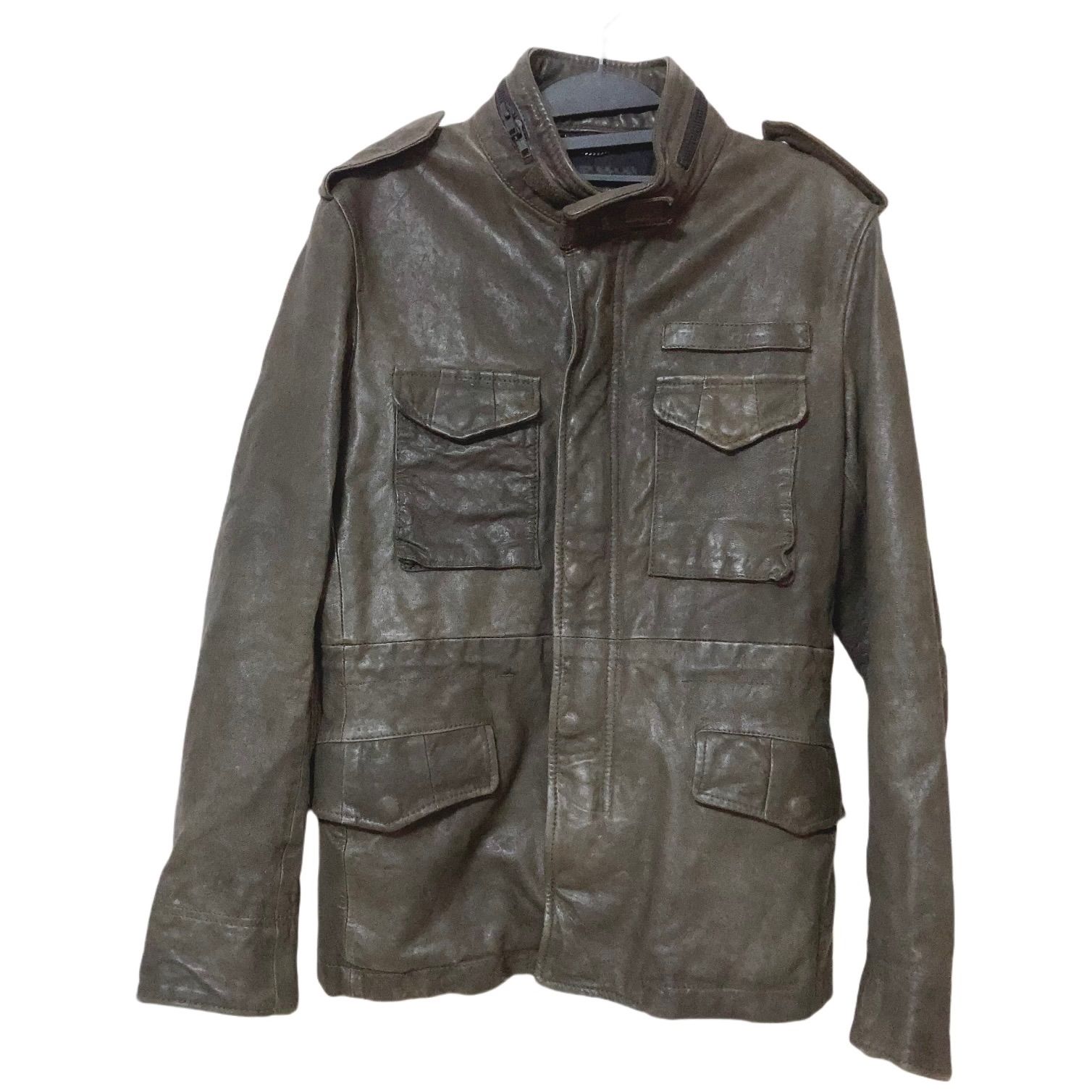 nano・universe 本革ジャケット サイズ38 NANO universe｜バンドカラーレザーシングルライダースジャケット