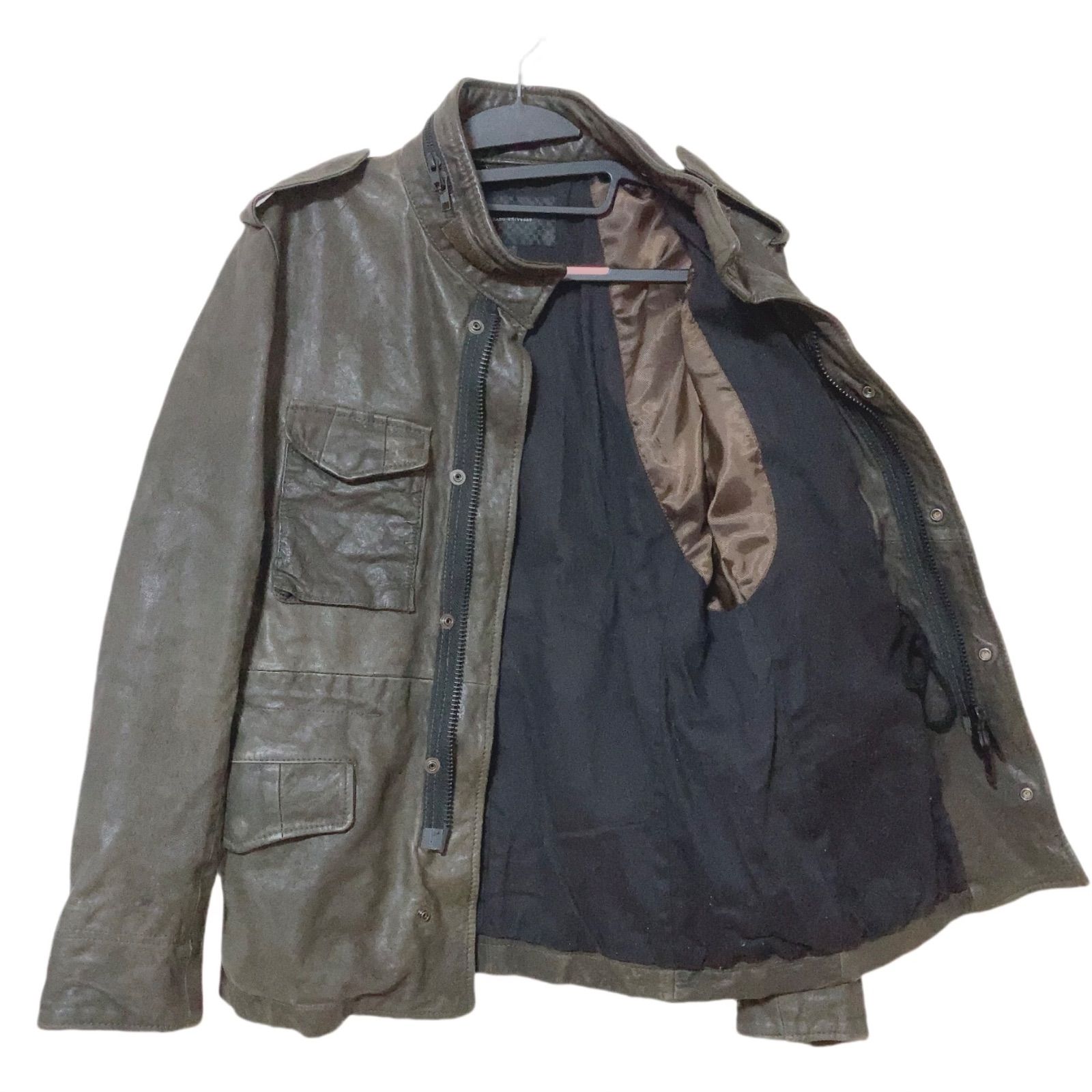 z1710 nano universe ナノユニバース レザージャケット 本革 羊革 濃茶