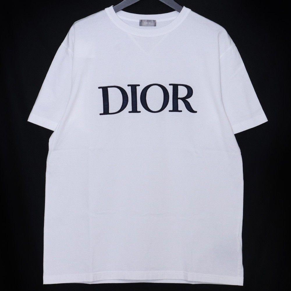 DIOR ロゴ刺繍クルーネックTシャツ Mサイズ ホワイト 183J685A0677