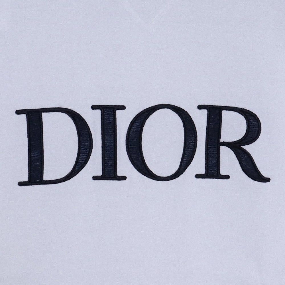 DIOR ロゴ刺繍クルーネックTシャツ Mサイズ ホワイト 183J685A0677
