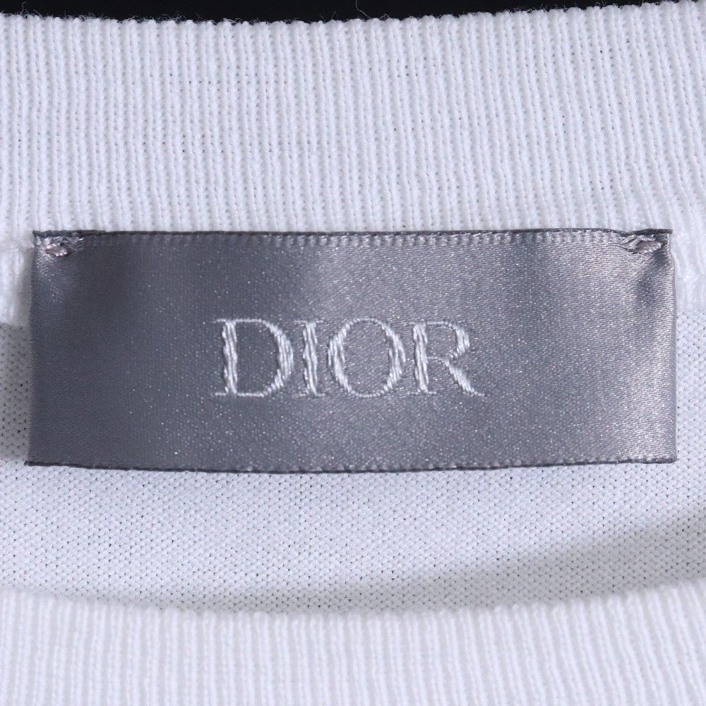 DIOR ロゴ刺繍クルーネックTシャツ Mサイズ ホワイト 183J685A0677