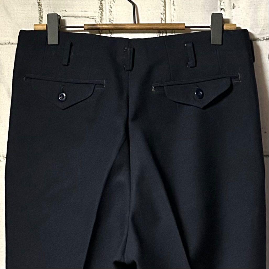 60'S～70'S ヴィンテージ ウール スラックス パンツ 黒 ブラック W71 S