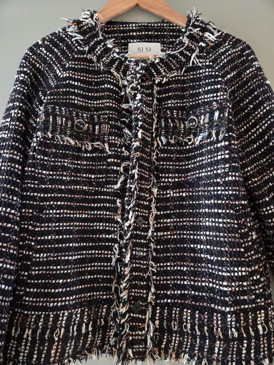 SJSJ ブラック ツイード ジャケット