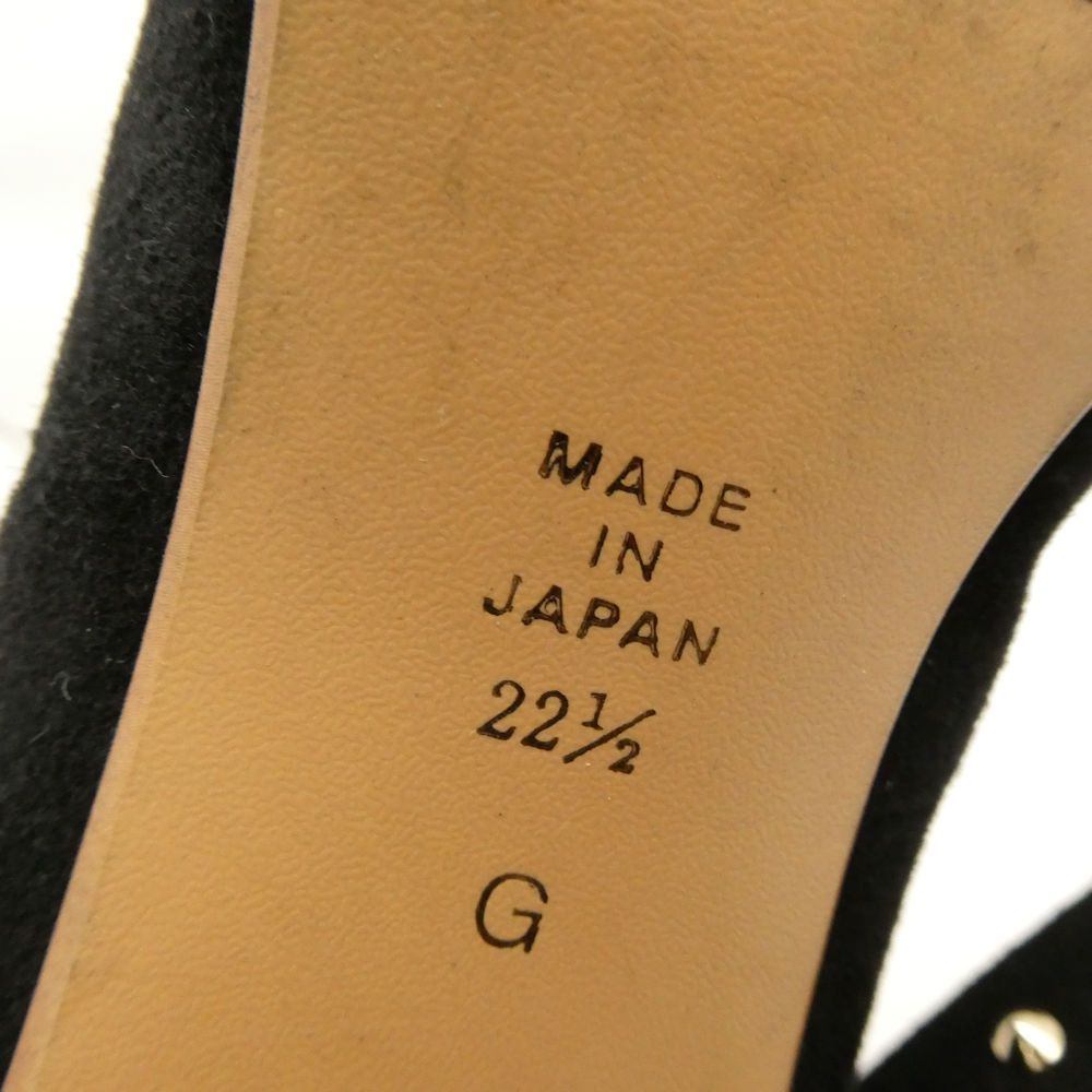 美品 DIANA ダイアナ パンプス 22.5cm ベロア スタッズ ヒール