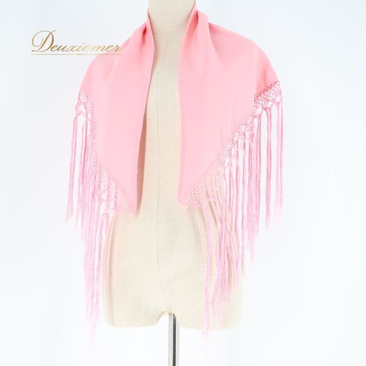 フラメンコシージョ　オフ白チュール　サーモンピンクフレコ新品ハンドメイド フラメンコシージョ オフ白チュール サーモンピンクフレコ新品