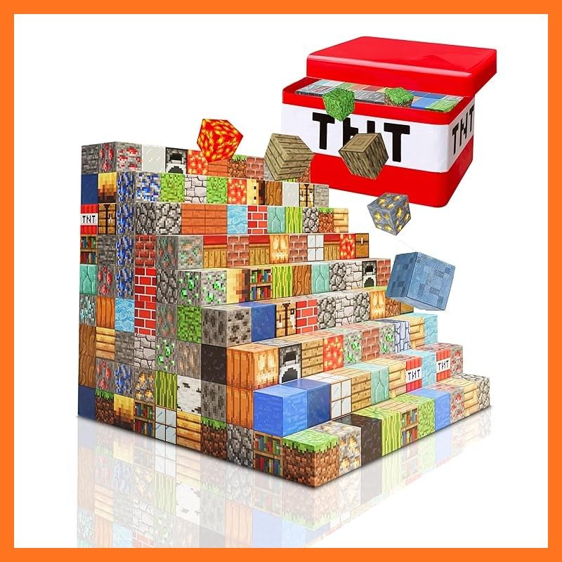 210 pcs マグネットブロック 磁石 積み木 ミニフィギュア 精巧な収納ボックス DIY 磁性構築ブロック マグネット おもちゃ 男の子 女の子 知育玩具 ブロック 子供用ギフト プレゼント レッド2