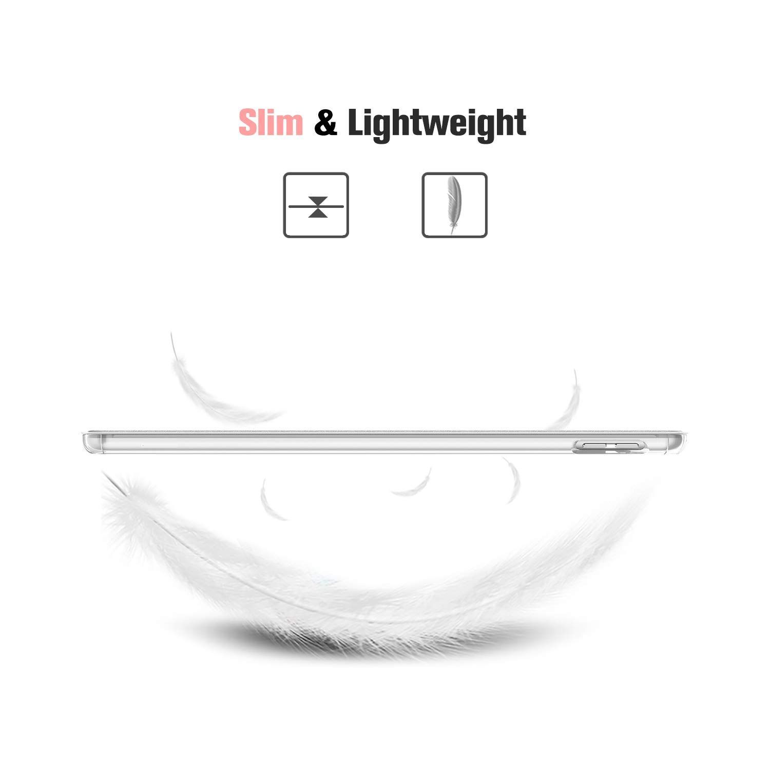 Fintie iPad Air 2019 ケース 3 Pro 2017 10 5インチ バックカバー Apple Pencil 収納 三つ折スタンド スリープ機能 軽量 薄型 半透明 傷つけ防止 PUレザー モデル番号A 21