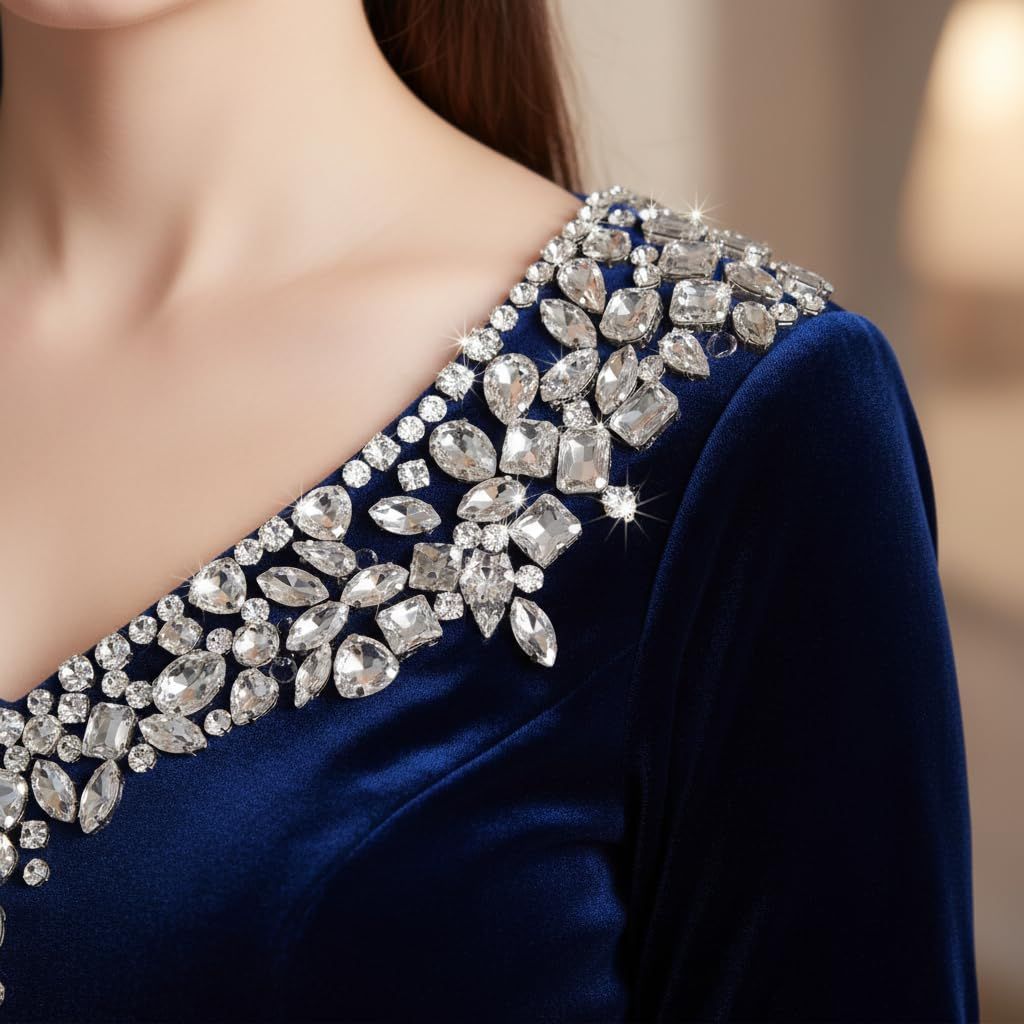 ジュエリー用 ドレス 縫製用ラインストーン アクセサリーパーツ 15種 台座付き 約 大きな宝石 洋服 靴 帽子 襟 バッグ 裁縫アクセサリー用 縫い付けラインストーン