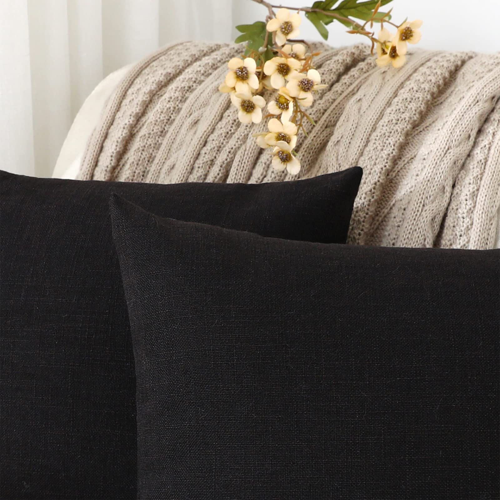 座布団カバ リネンの質感