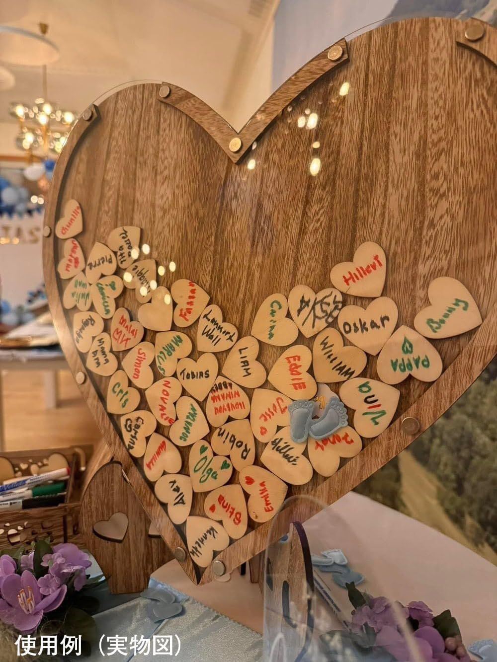 ウェディングドロップス ハート型 ゲストブック 結婚式 ウェルカムスペース 芳名帳 Wisfor メッセージボックス 結婚証明書 かわいい ゲスト参加型ウェルカムボード 結婚祝い プレゼント