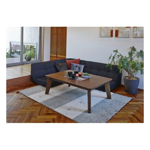 萩原 ハギハラ リビングこたつテーブル 本体 正方形/幅80cm ブラウン