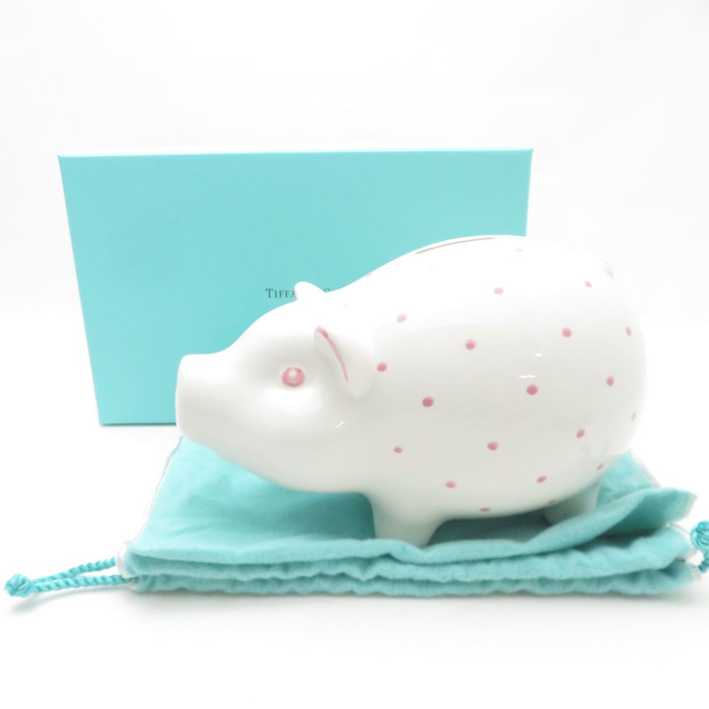 美品 TIFFANY＆Co. ティファニー ピギーバンク 貯金箱 陶器 ピンク